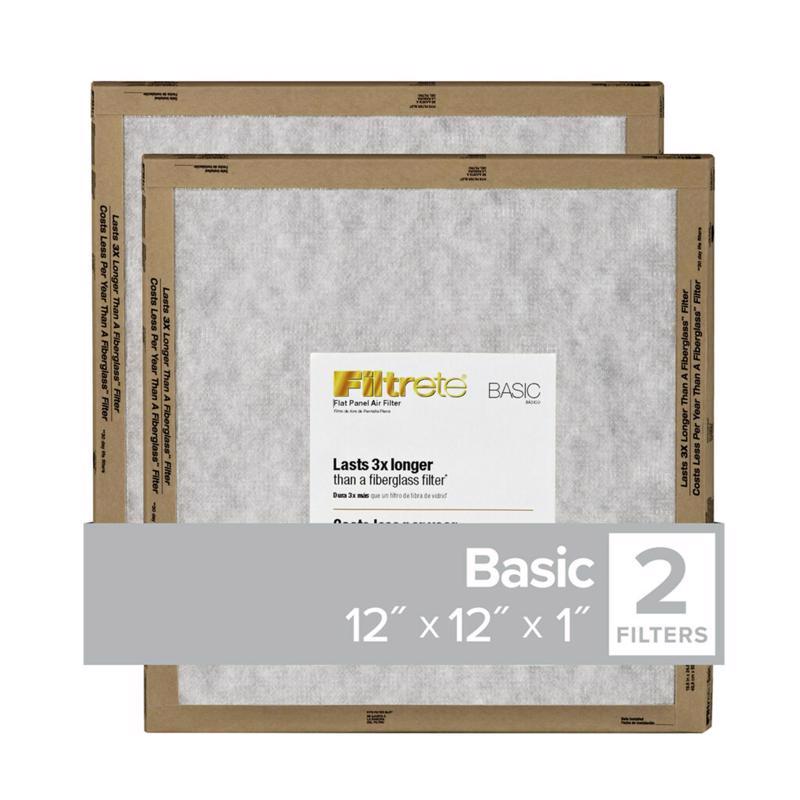 Filtrete 12 in. W X 12 in. H X 1 in. D Synthetic 1 MERV Flat Panel Filter 2 pk