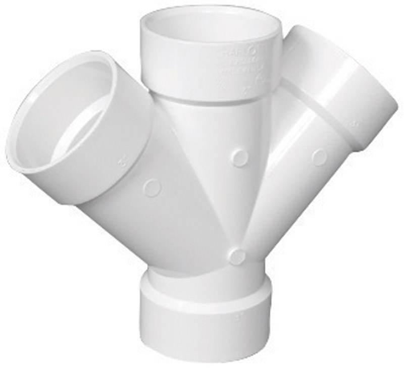 Charlotte Pipe Schedule 40 1-1/2 in. Hub X 1-1/2 in. D Hub PVC Double Wye