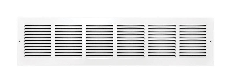 Tru Aire 6 in. H X 30 in. W 1-Way Powder Coat White Steel Return Air Grille