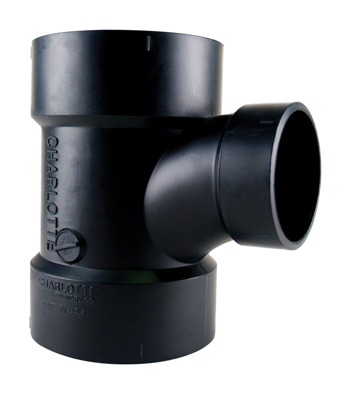 Charlotte Pipe 3 in. Hub X 1-1/2 in. D Hub ABS Sanitary Tee