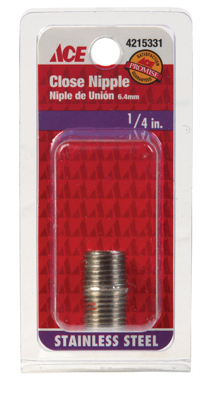 Smith-Cooper 1/4 in. MPT Stainless Steel Close in. L Nipple