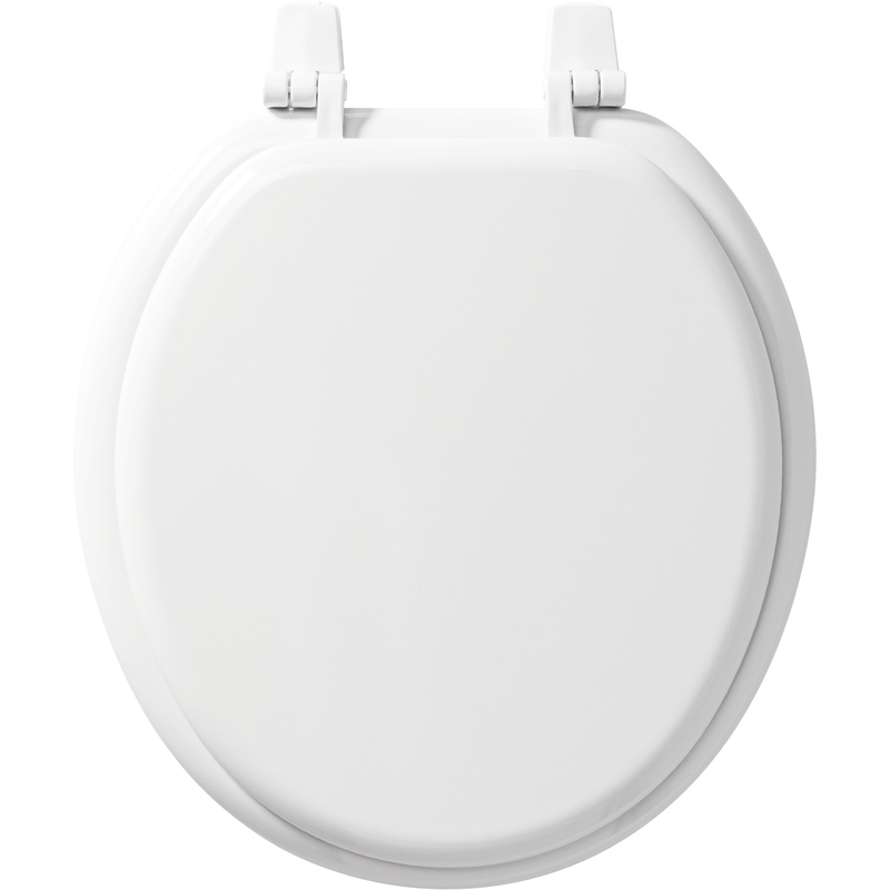 Bemis Round White Molded Wood Toilet Seat