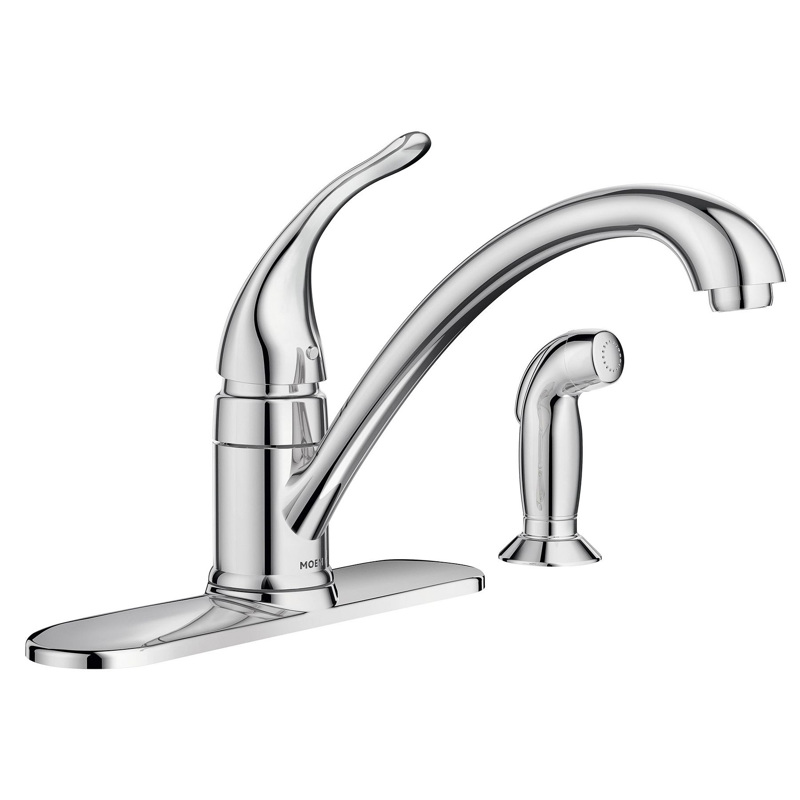Moen Torrance One Handle Chrome Kitchen Faucet Side Sprayer Included