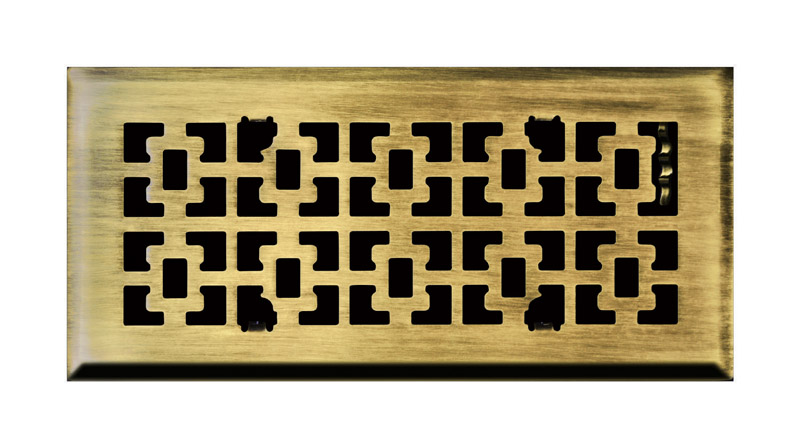 Tru Aire 4 in. H X 12 in. W 1-Way Antique Steel Floor Diffuser