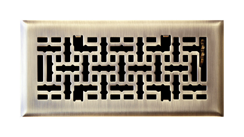 Tru Aire 4 in. H X 12 in. W 1-Way Antique Steel Floor Diffuser