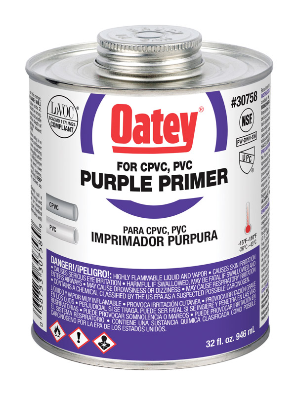 Oatey Purple Primer For CPVC/PVC 32 oz