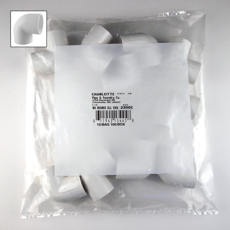Charlotte Pipe Schedule 40 1/2 in. Slip X 1/2 in. D Slip PVC Elbow