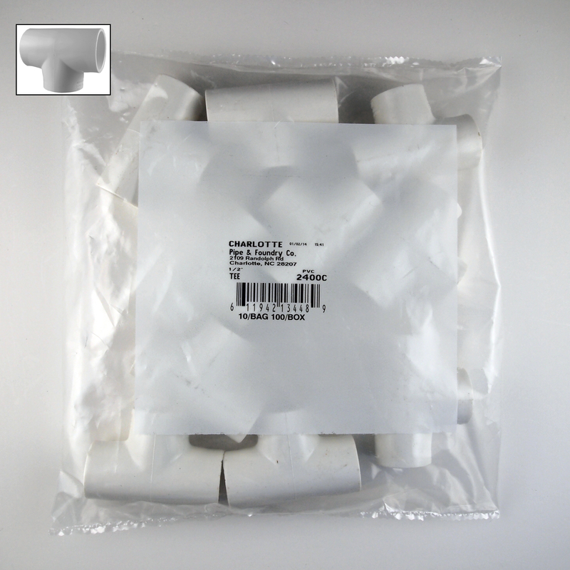 Charlotte Pipe Schedule 40 1/2 in. Slip X 1/2 in. D Slip PVC Tee