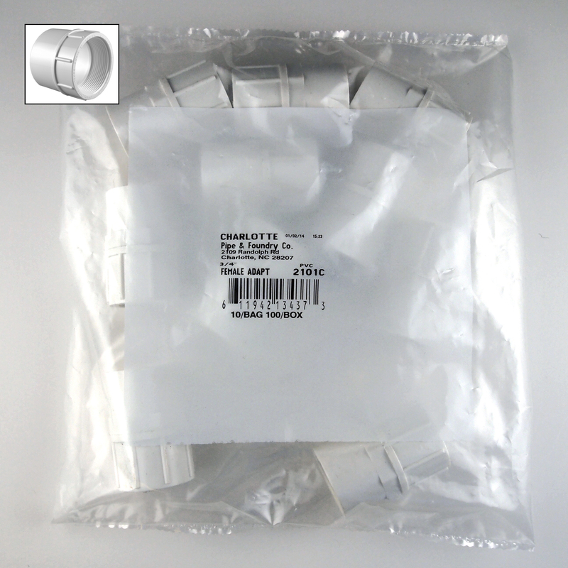 Charlotte Pipe Schedule 40 3/4 in. Slip X 3/4 in. D FPT PVC Pipe Adapter