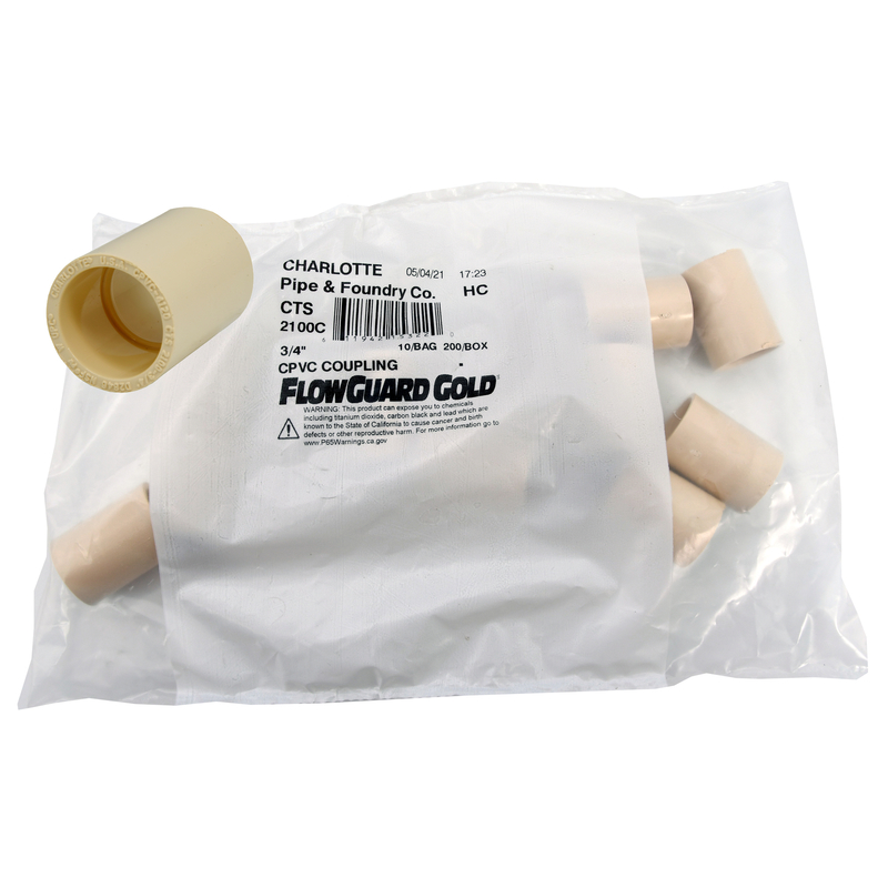 Charlotte Pipe FlowGuard 3/4 in. Slip X 3/4 in. D Slip CPVC Coupling