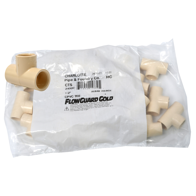 Charlotte Pipe FlowGuard 1/2 in. Slip X 1/2 in. D Slip CPVC Tee