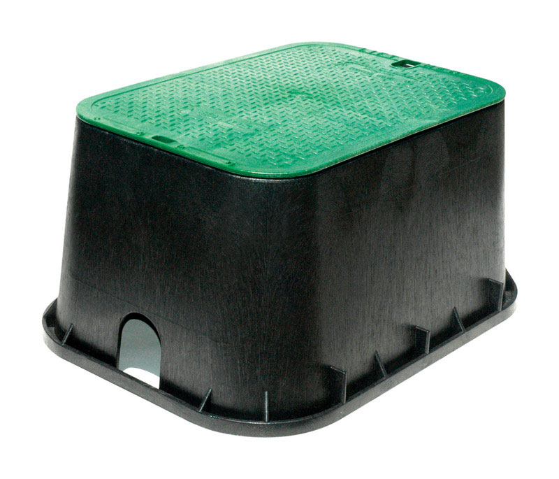 NDS 19 in. W X 12-1/4 in. H Rectangular Valve Box with Overlapping Cover Black/Green