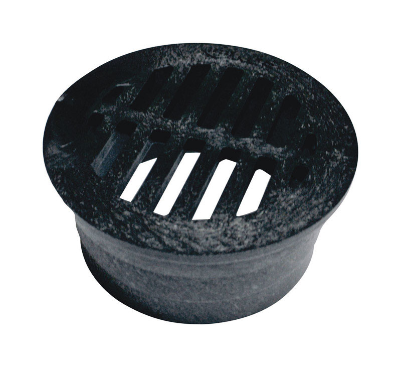 NDS 3-5/9 in. Black Round Polyethylene Drain Grate