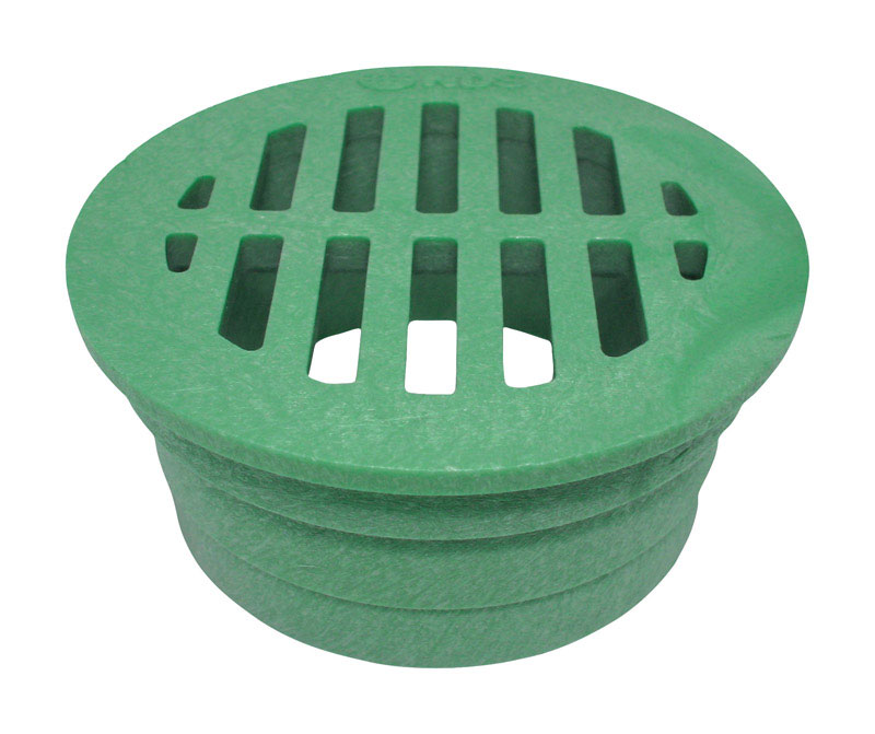 NDS 3-5/9 in. Green Round Polyethylene Drain Grate