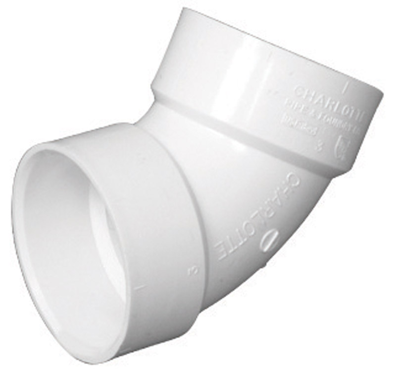 Charlotte Pipe Schedule 40 4 in. Hub X 4 in. D Hub PVC Elbow