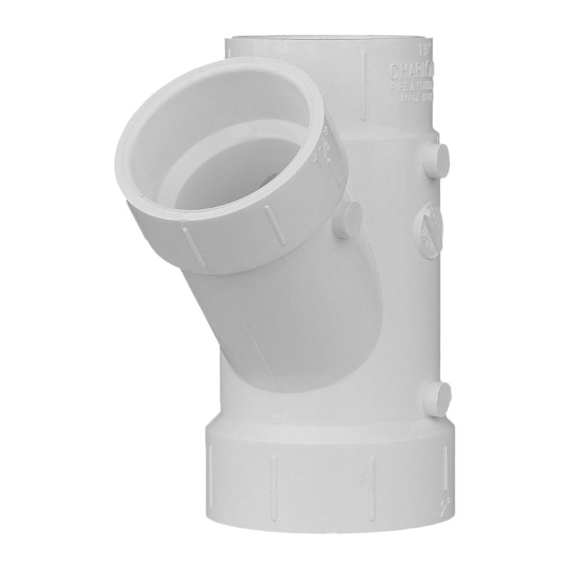 Charlotte Pipe Schedule 40 6 in. Hub X 6 in. D Hub PVC Reducing Wye