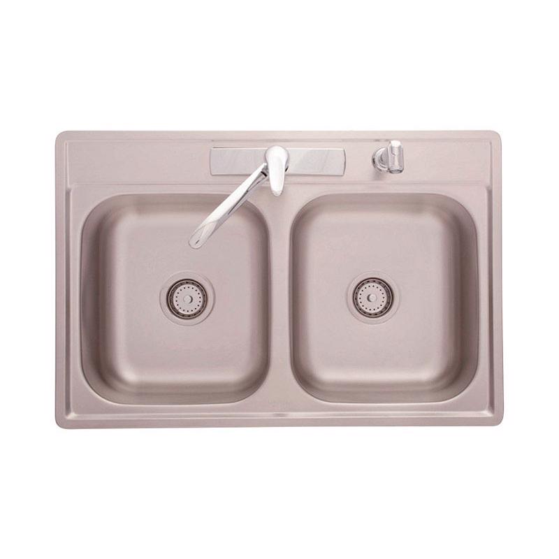 Franke Kindred Stainless Steel Top Mount 33 in. W X 22 in. L Two Bowls Kitchen Sink