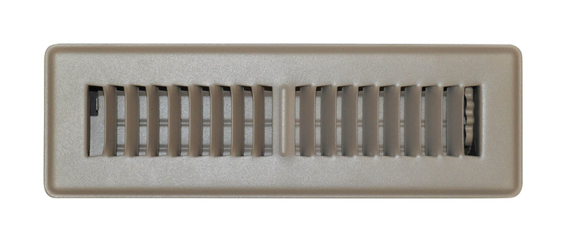 Tru Aire 2 in. H X 10 in. W 2-Way Powder Coat Brown Steel Floor Register