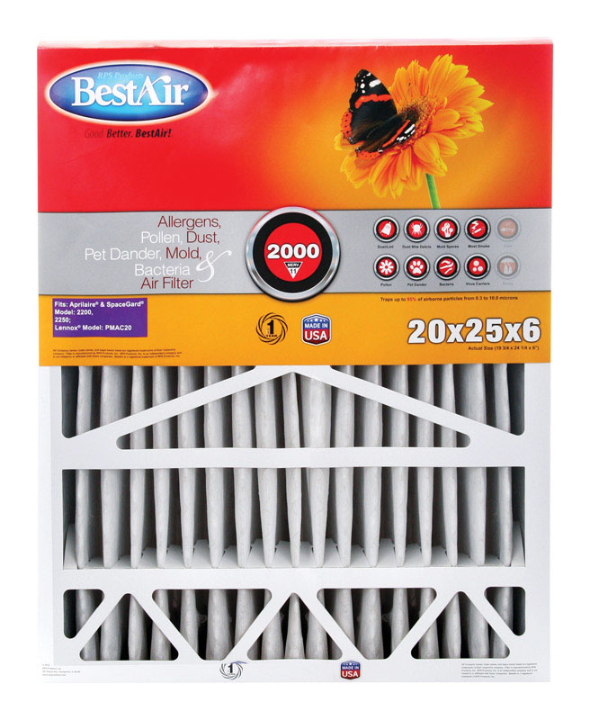 BestAir 25 in. W X 20 in. H X 6 in. D 11 MERV Air Filter 1 pk
