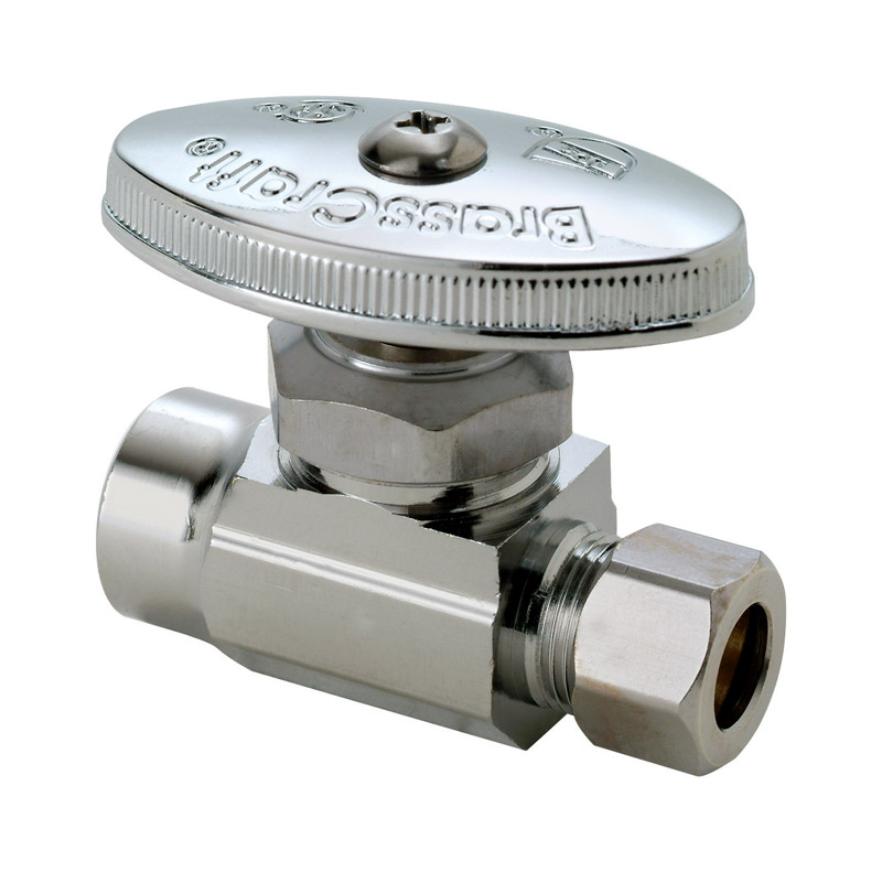 BrassCraft 1/2 in. Sweat X 3/8 in. Compression Brass Straight Stop Valve