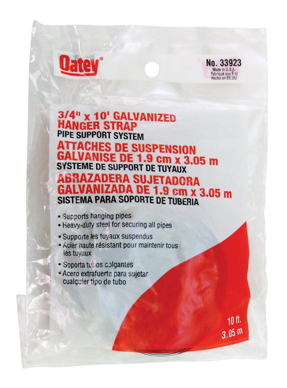 Oatey 10 ft. Galvanized Galvanized Hanger Strap