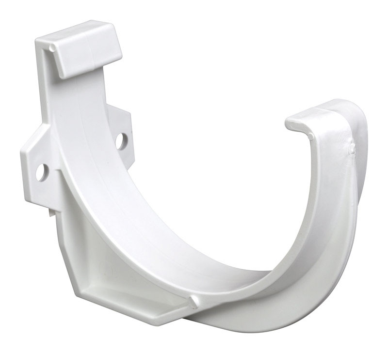 Plastmo 5 in. W White Vinyl Half Round Gutter Bracket