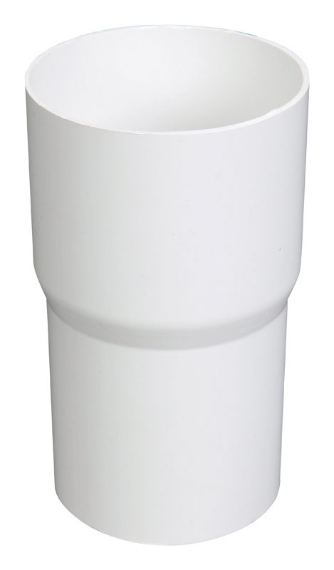 Plastmo 2.5 in. W White Vinyl Round Downspout Connector