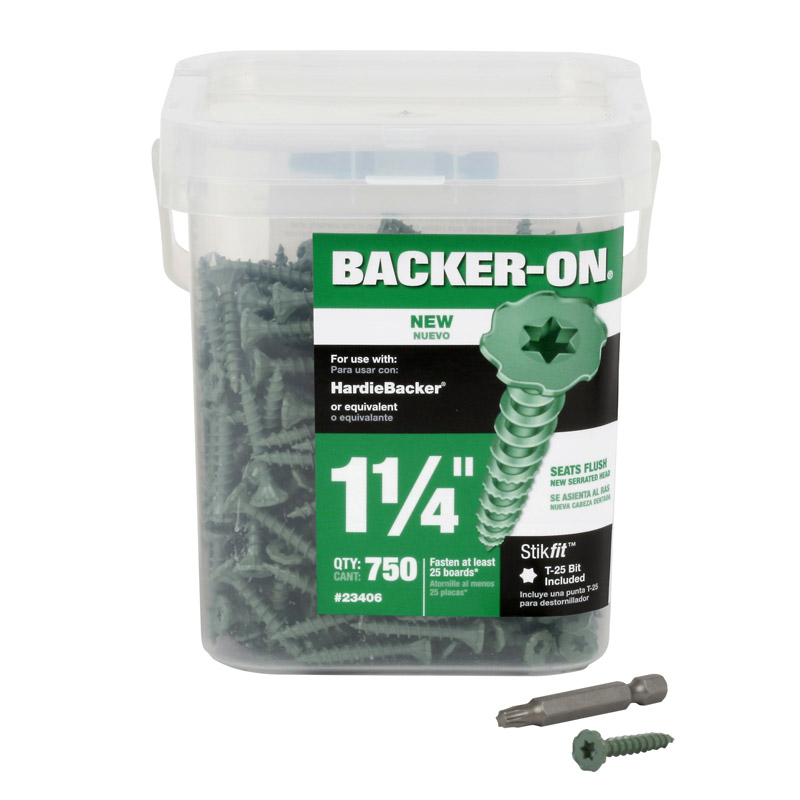 Backer-On No. 9 X 1-1/4 in. L Star Flat Head Cement Board Screws 750 pk
