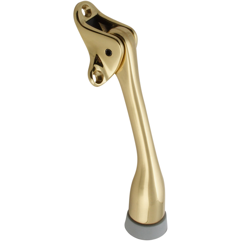 National Hardware 5 in. W Solid Brass Kick-Down Door Holder Mounts to door