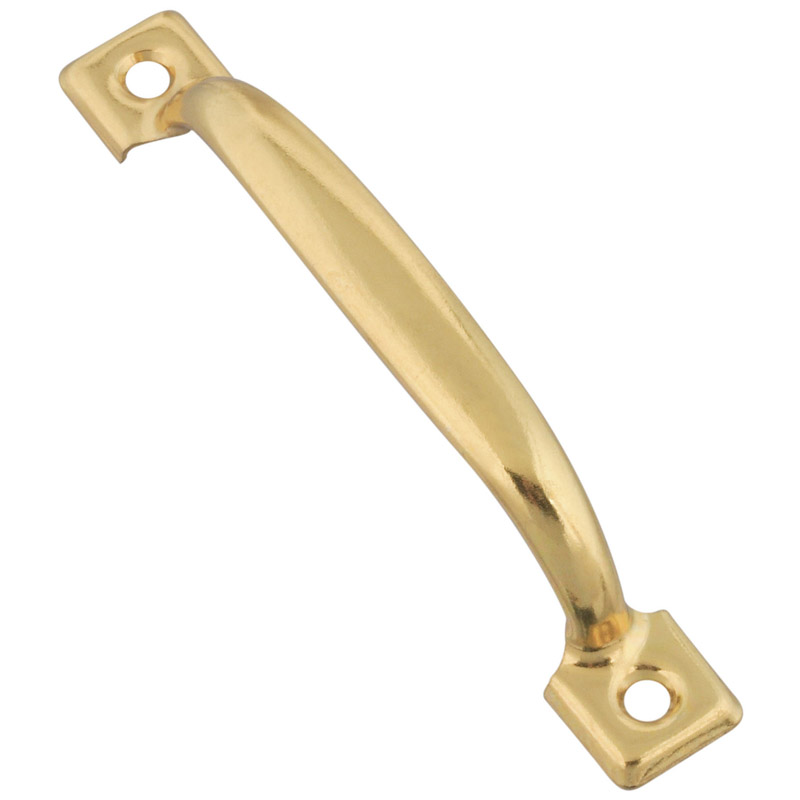 National Hardware 4.75 in. L Brass-Plated Gold Steel Door Pull