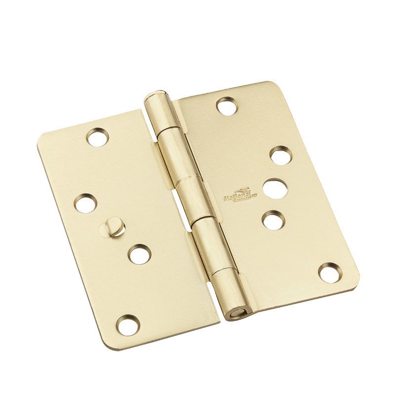 National Hardware 4 in. L Satin Brass Door Hinge 3 pk