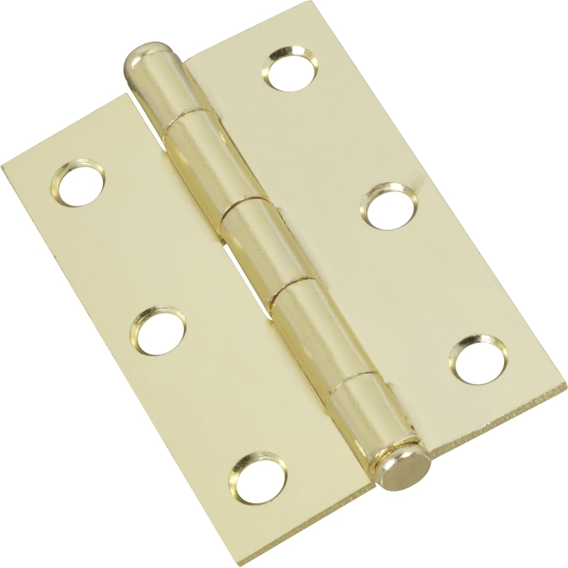 National Hardware 2.06 in. W X 3 in. L Brass Gold Steel Cabinet Hinge 2 pk