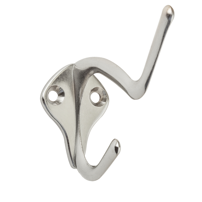 National Hardware Satin Chrome Silver Zinc 3 in. L Coat/Hat Hook 1 pk