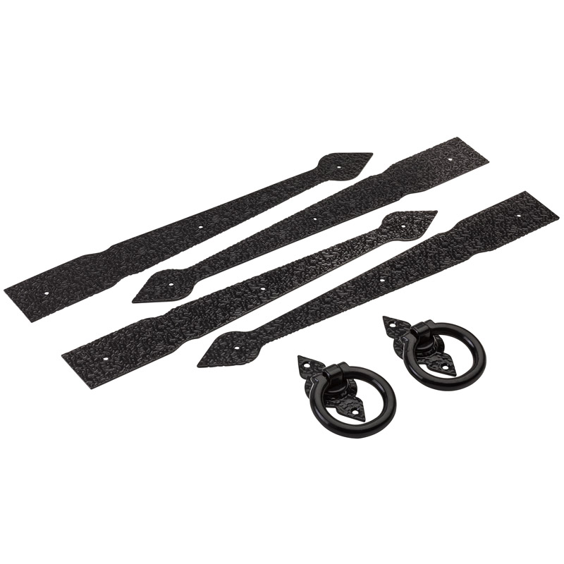 National Hardware 16 in. L Black Steel Gate Hardware Kit 1 pk