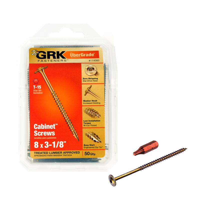 GRK Fasteners UberGrade No. 8 X 3-1/8 in. L Star Cabinet Screws 50 pk