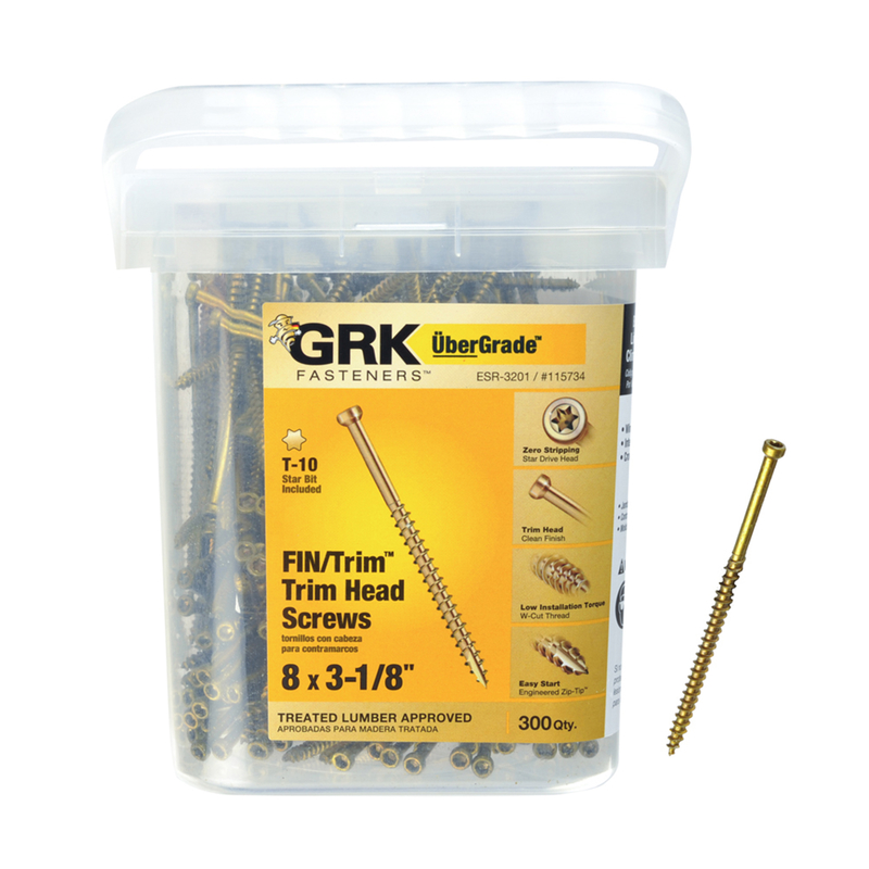 GRK Fasteners UberGrade No. 8 X 3-1/8 in. L Star Trim Head Construction Screws 300 pk