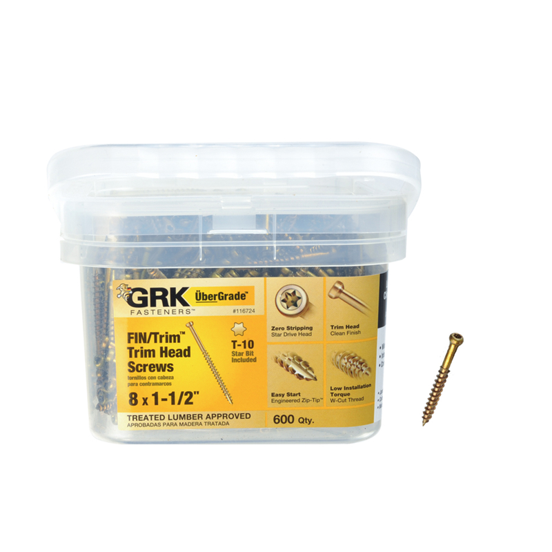 GRK Fasteners UberGrade No. 8 X 1-1/2 in. L Star Trim Head Construction Screws 600 pk