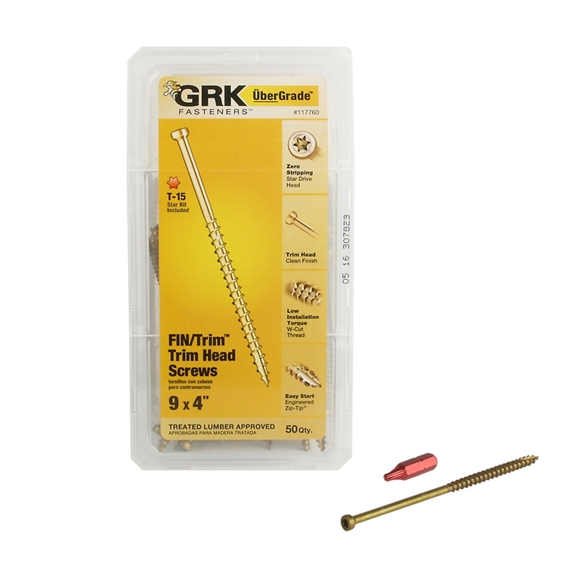 GRK Fasteners UberGrade No. 9 X 4 in. L Star Trim Head Construction Screws 50 pk