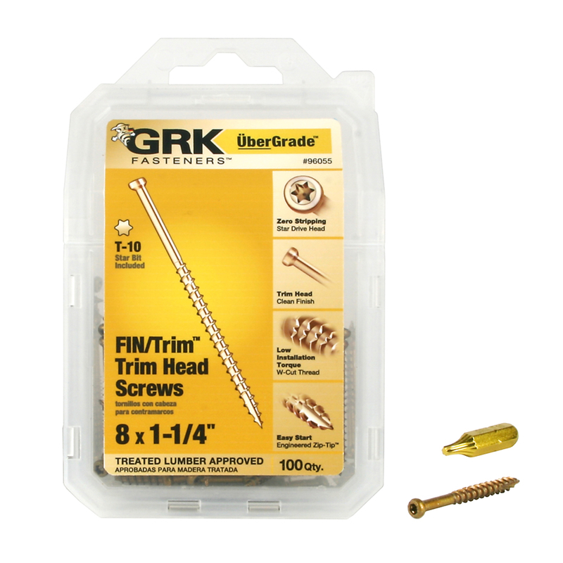 GRK Fasteners UberGrade No. 8 X 1-1/4 in. L Star Trim Head Construction Screws 100 pk