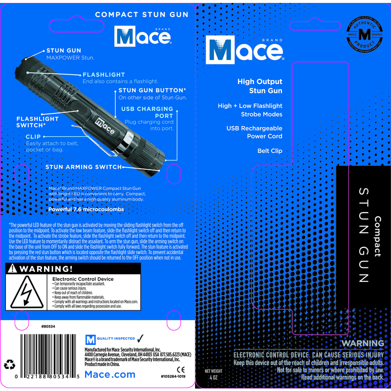 Mace Black Aluminum Stun Gun
