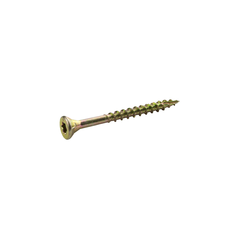 Grip-Rite No. 8 X 1.25 in. L Star Yellow Zinc Wood Screws 1 lb 184 pk