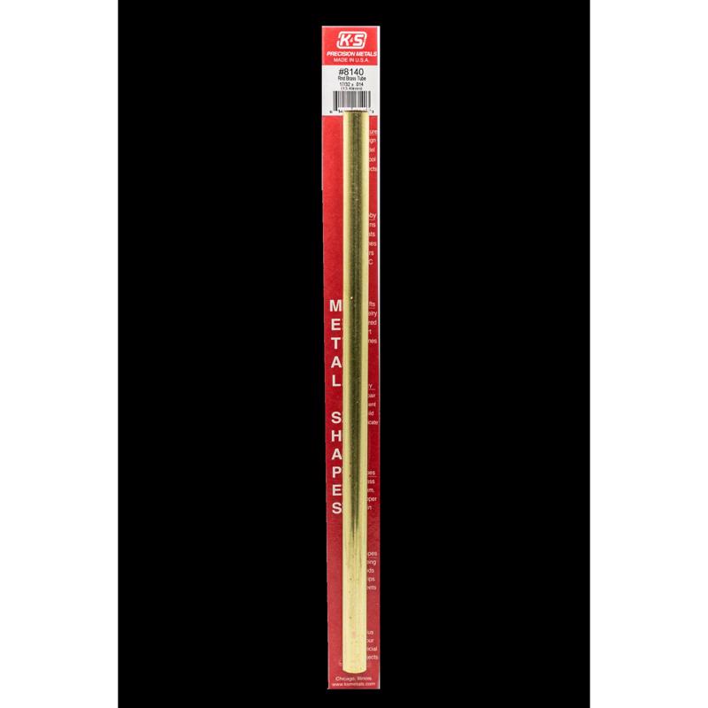 K&S 17/32 in. D X 12 in. L Round Brass Tube 1 pk