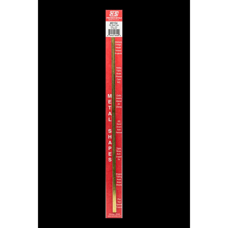 K&S 7/32 in. W X 12 in. L Square Brass Tube 1 pk