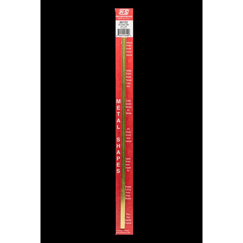 K&S 1/4 in. W X 12 in. L Square Brass Tube 1 pk
