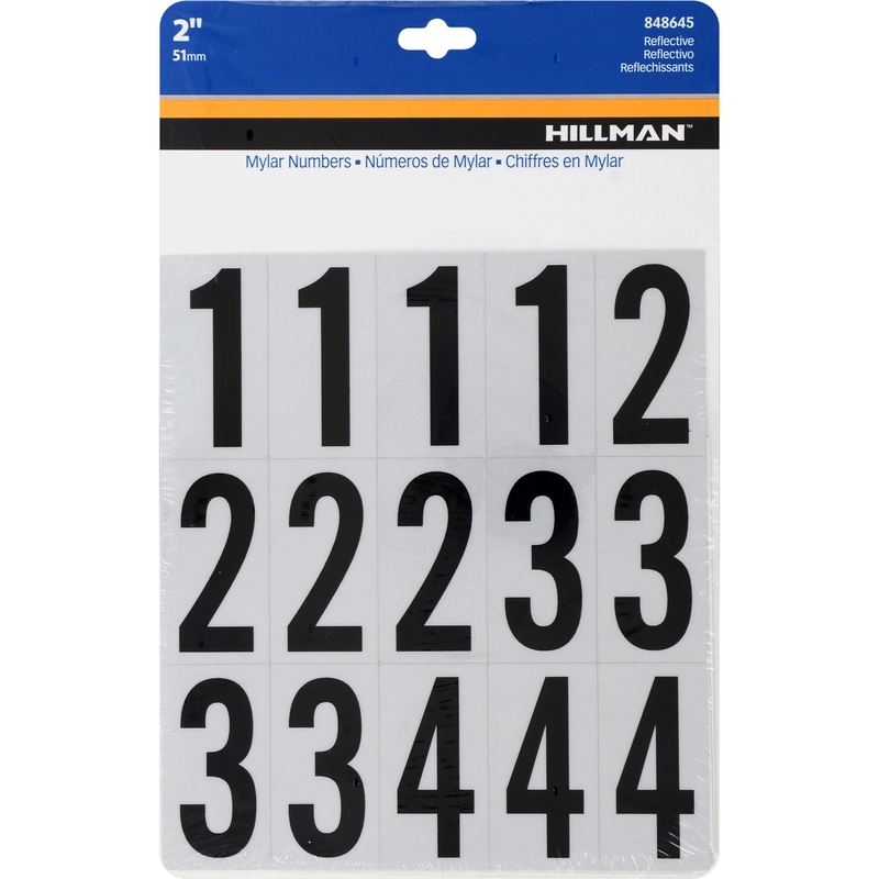 Hillman 2 in. Reflective Black Vinyl Self-Adhesive Number Set 0-9 35 pc