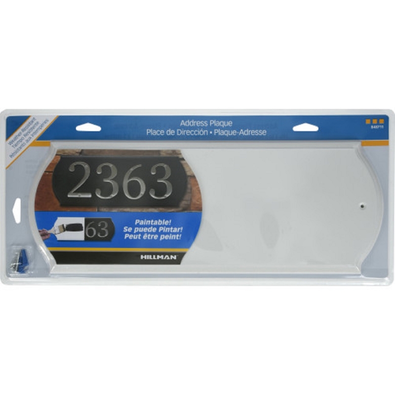 Hillman White Wood Paintable Address Plate