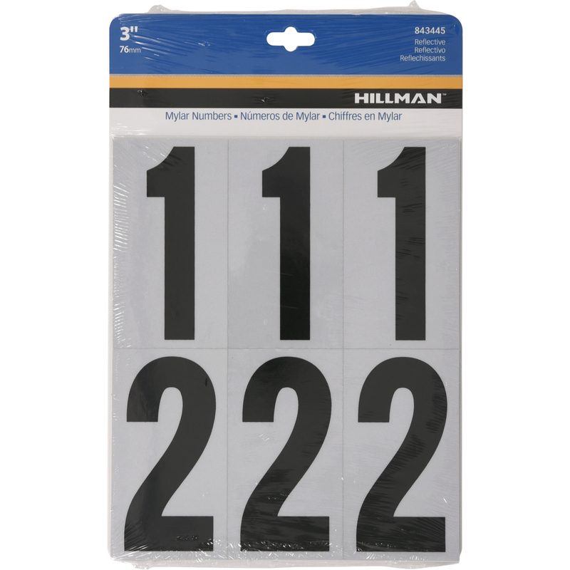 Hillman 3 in. Reflective Black Vinyl Self-Adhesive Number Set 0-9 26 pc