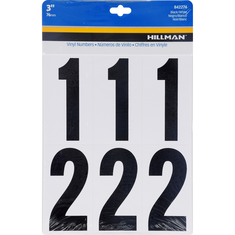 Hillman 3 in. Black Vinyl Self-Adhesive Number Set 0-9 23 pc