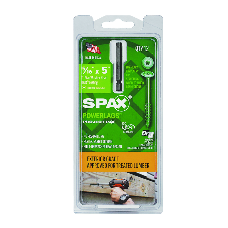 Spax Powerlags 5 in. L Washer Head Structural Screws 12 pk