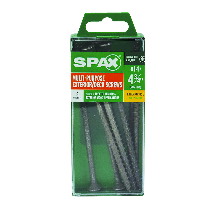 Spax No. 14 X 4-3/4 in. L Star Flat Head Deck Screws 8 pk